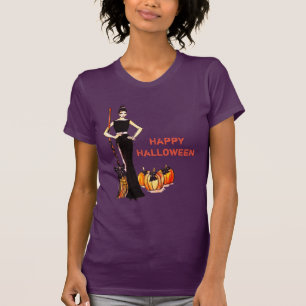 Black-adress för Halloween Classic Elegant T Shirt