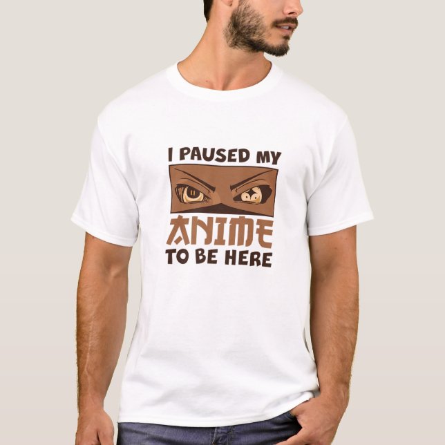 Black African American Anime Ögon pausade min anim T Shirt (Framsida)