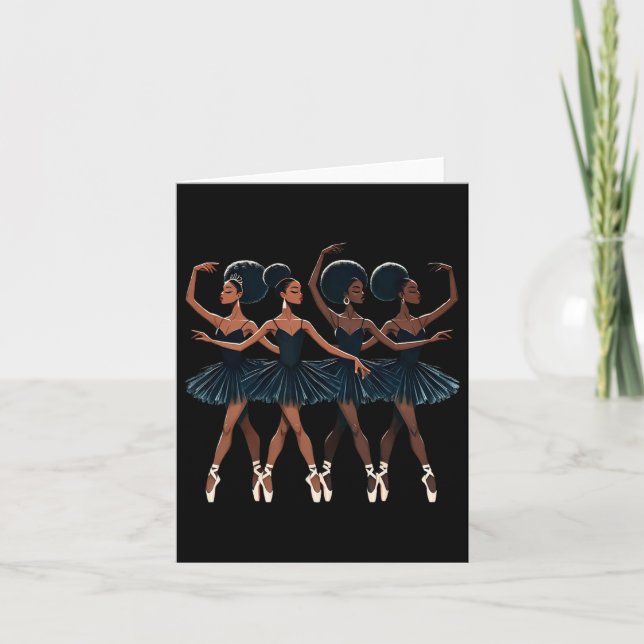 Black African American Ballerina Ballet Dance Danc Kort (Framsida)