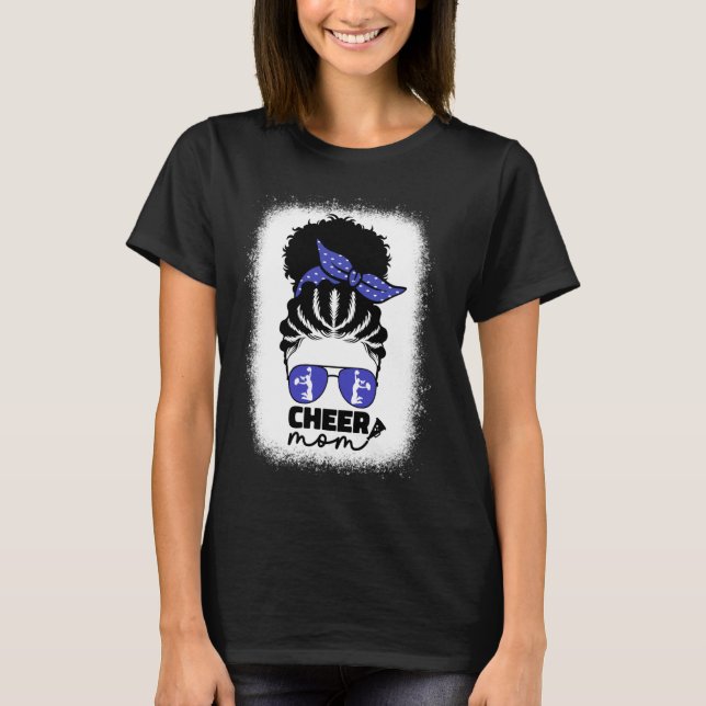 Black African American Cheer Mamma Cheerledare Mam T Shirt (Framsida)