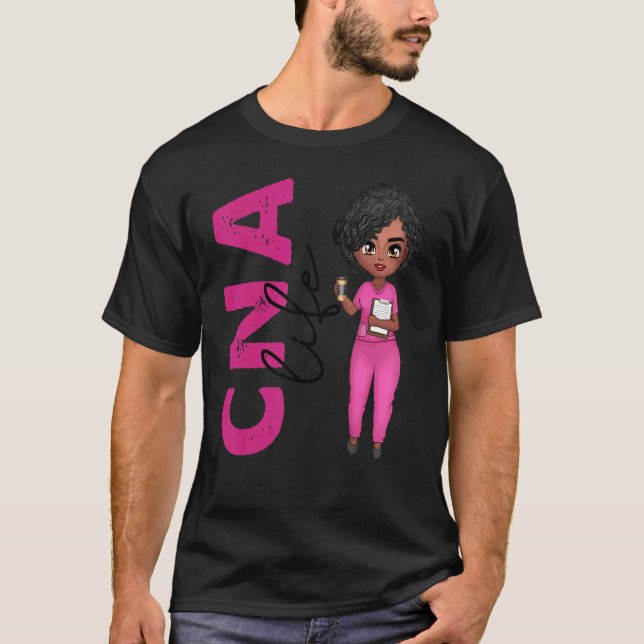 Black African American Cna Nurse  Healthcare Worke T Shirt (Framsida)