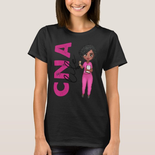 Black African American Cna Nurse  Healthcare Worke T Shirt (Framsida)