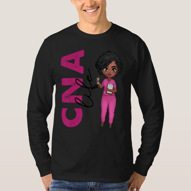 Black African American Cna Nurse  Healthcare Worke T Shirt (Framsida)