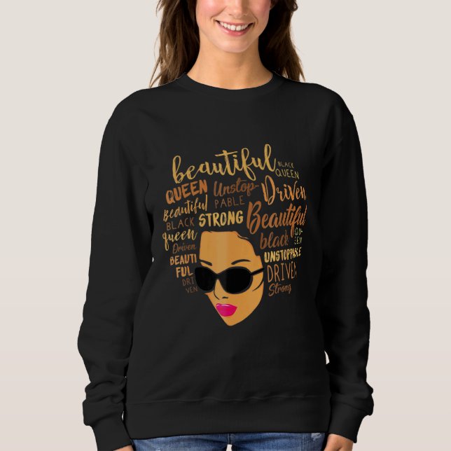 Black African American Ebony Afro Queen Empowermen T Shirt (Framsida)