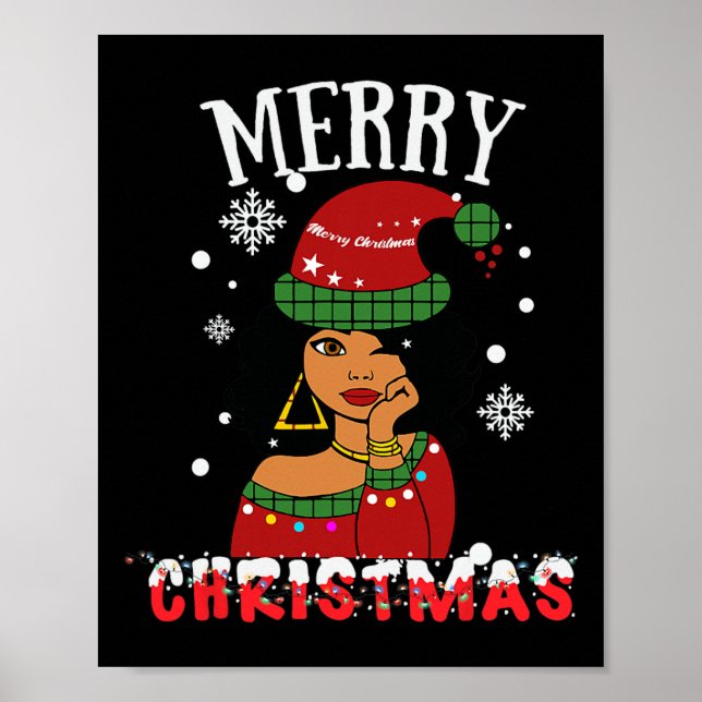 Black African American God jul Melanin Wom Poster (Framsidan)
