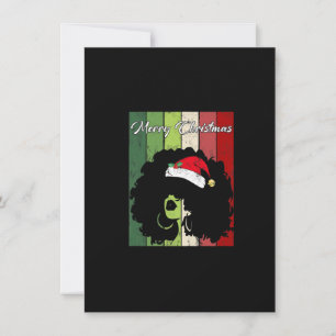 Black African American God jul Santa Hat X Inbjudningar