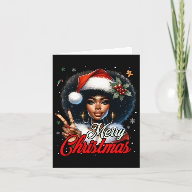 Black African American jul Girl Melanin Sant Kort (Framsida)