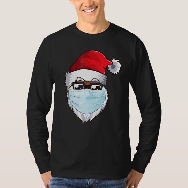 Black African American-julen 2021 Santa Wearin T Shirt (Framsida)