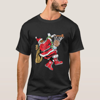 Black African American Jultomten Basketball Chri T Shirt