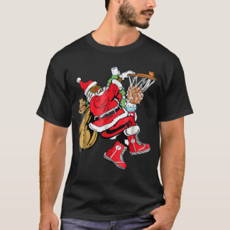 Black African American Jultomten Basketball Chri T Shirt