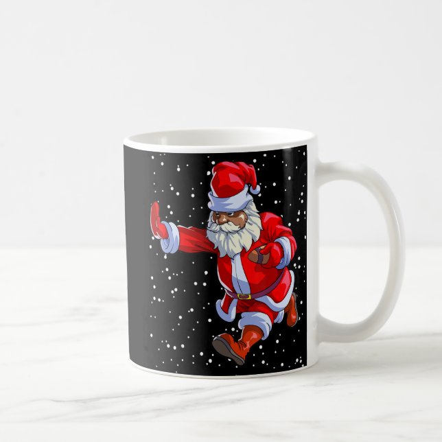 Black African American Jultomten Football Afro C Kaffemugg (Höger)