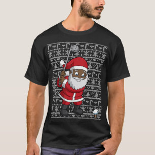 Black African American Jultomten Golf Ugly Chris T Shirt