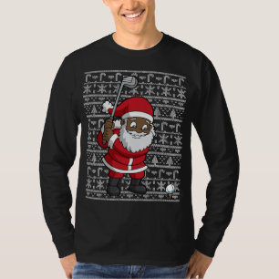 Black African American Jultomten Golf Ugly Chris T Shirt