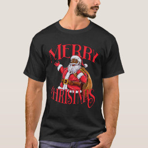 Black African American Jultomten jul T Shi Shirt