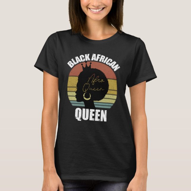 Black African American Queen BLM Black History T Shirt (Framsida)