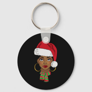Black African American Santa Afro jul Melani Nyckelring