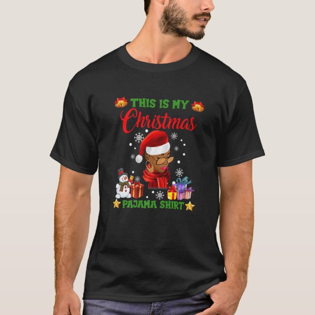 Black African American Santa Apparel jul Mel T Shirt (Framsida)