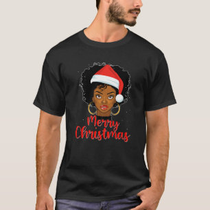 Black African American Santa Apparel jul Mel T Shirt