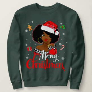 Black African American Santa God jul Melan T Shirt