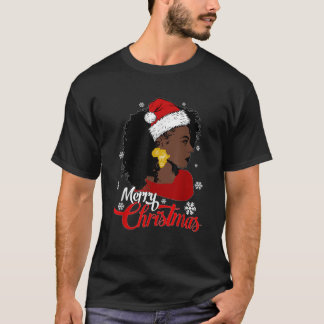 Black African American Santa Hat jul Black G T Shirt
