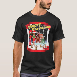 Black African American Santa och Mr. och Claus T Shirt