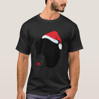 Black African American Santa Pajama T Shirt