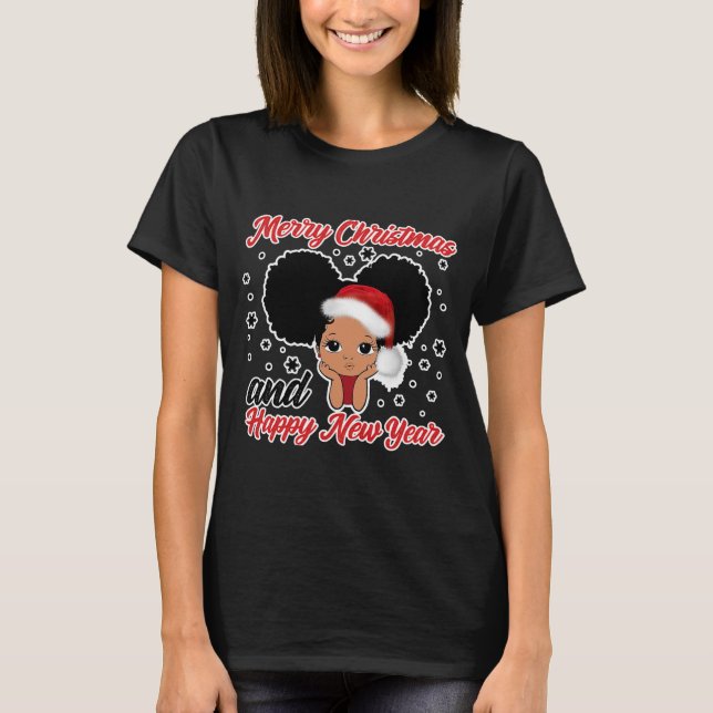 Black African American Santa T Shirt (Framsida)
