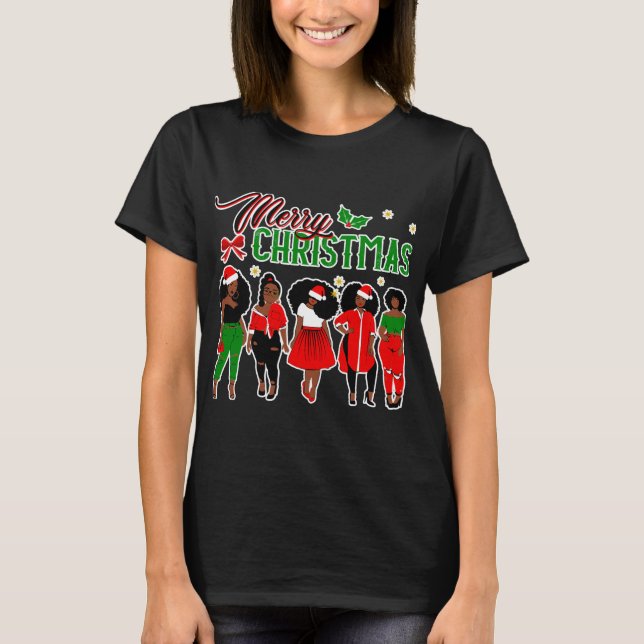 Black African American Santa T Shirt (Framsida)