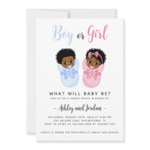Black African American Wrapped Baby Gender Reveal