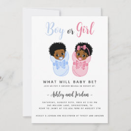 Black African American Wrapped Baby Gender Reveal Inbjudningar