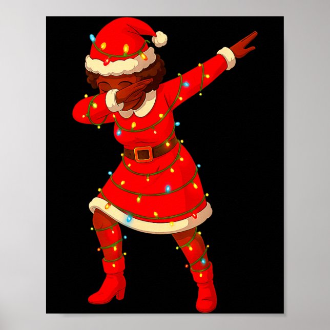 Black African Girl American Melanin Christmas Mrs  Poster (Framsidan)