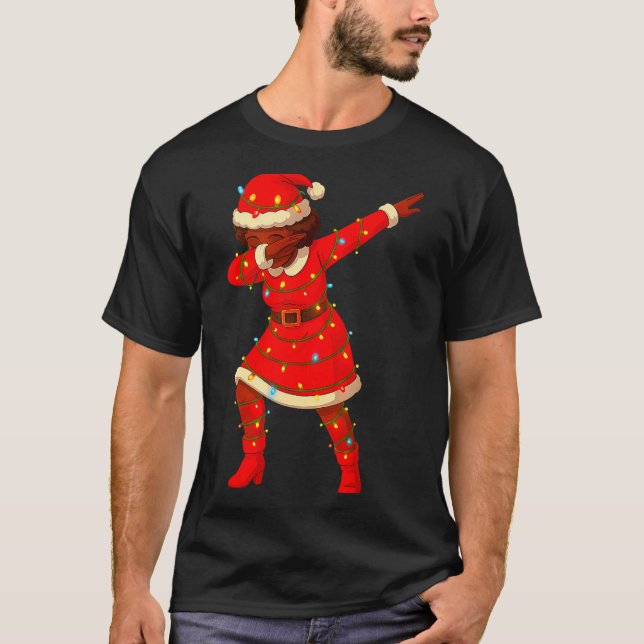Black African Girl American Melanin Christmas Mrs  T Shirt (Framsida)