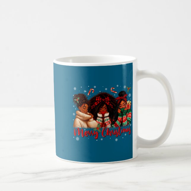 Black African Girl American Melanin Christmas Sant Kaffemugg (Höger)