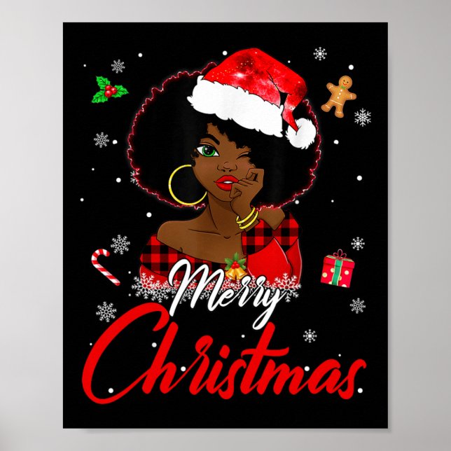 Black African Girl American Melanin jul Sant Poster (Framsidan)