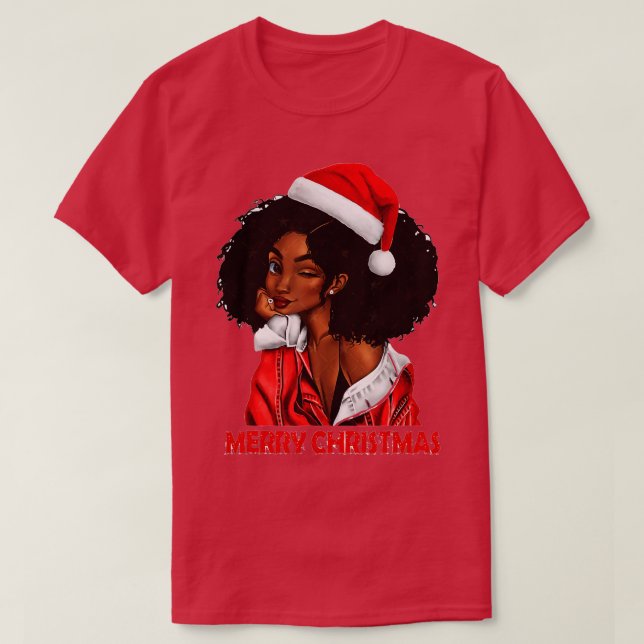 Black African Girl American Melanin jul Sant T Shirt (Design framsida)