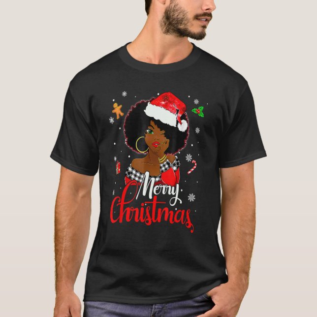Black African Girl American Melanin jul Sant T Shirt (Framsida)