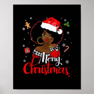 Black african Girl Melanin christmas Poster
