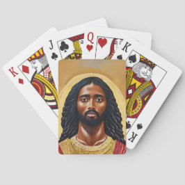 Black African Jesus Religiösa Art Casinokort