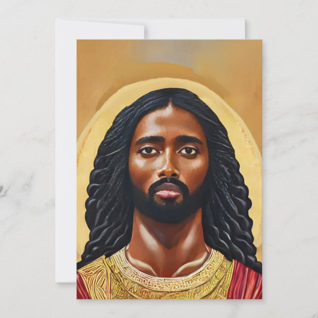 Black African Jesus Religiösa Art Julkort (Framsida)
