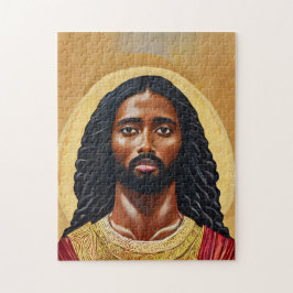 Black African Jesus Religiösa Art Pussel
