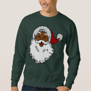 Black african jultomten christmas lång ärmad tröja