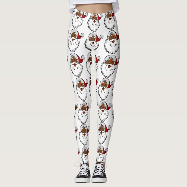 Black african jultomten christmas leggings (Framsida)
