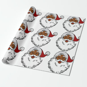 Black african jultomten christmas presentpapper