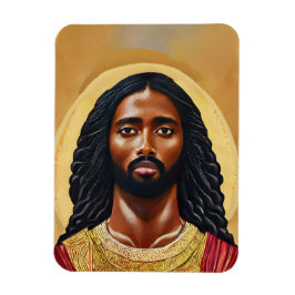 Black African Man Jesus Kristus porträtt Art Magnet