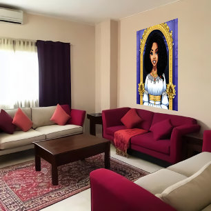Black African Princess AI Art Poster