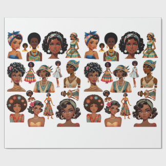 Black African Woman Fashion art 20s to 70s Eras Presentpapper
