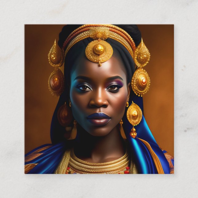 Black African Woman Fyrkantigt Visitkort (Framsida)