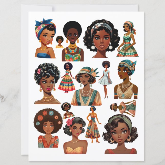 Black African Woman Mode 20 till 70 Eras art (Framsida)