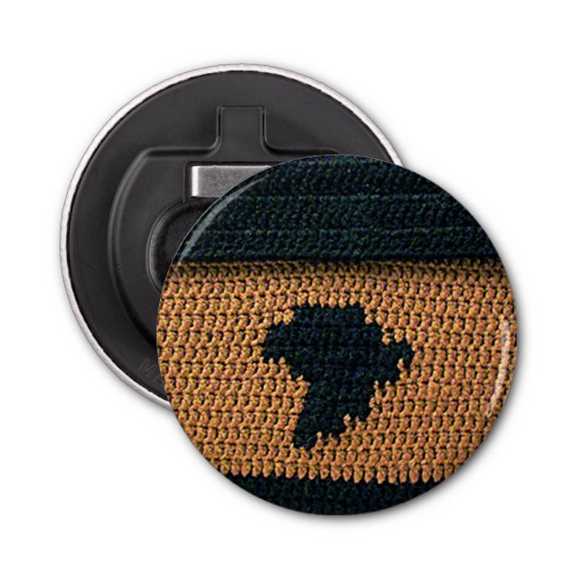 Black Afrika Karta Earth Brown Struktur Crochet Pr Flasköppnare (Framsidan)