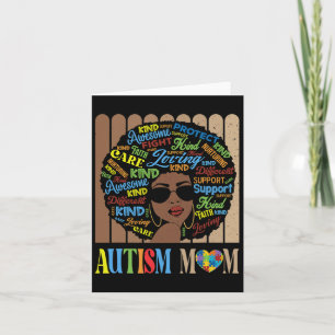 Black Afro African American Autism Mamma Awareness Kort
